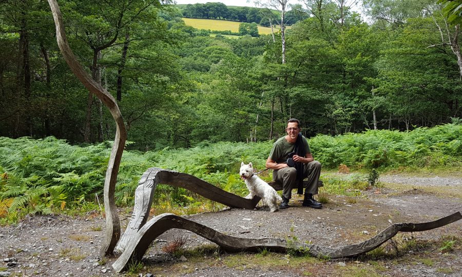 House Sitter and white dog