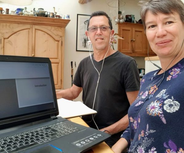 Jenny & George at their computer
